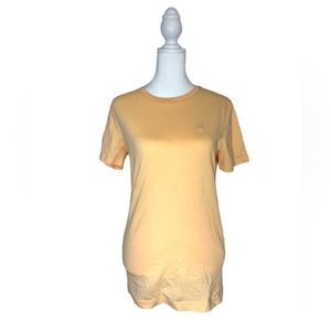 Express Short Sleeve Embroidered Casual Cream Tee Shirt